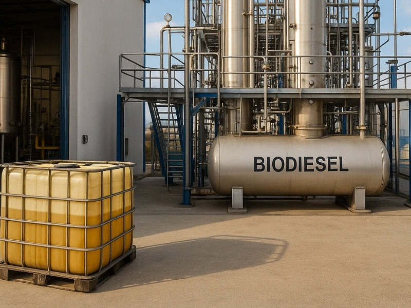 atık yağlarla çalışan biyodizel tesisi görseli